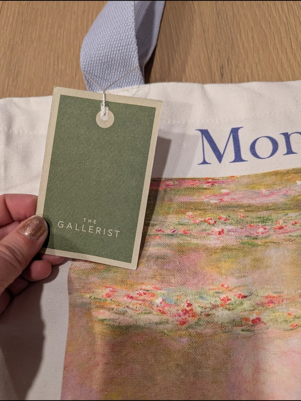 Monet Water Lilies Canvas Tote - Pastel Lavender & Cream
